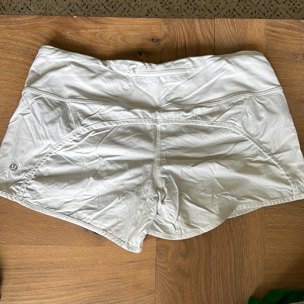 lululemon athletica White Athletic Shorts with Elastic Waistband